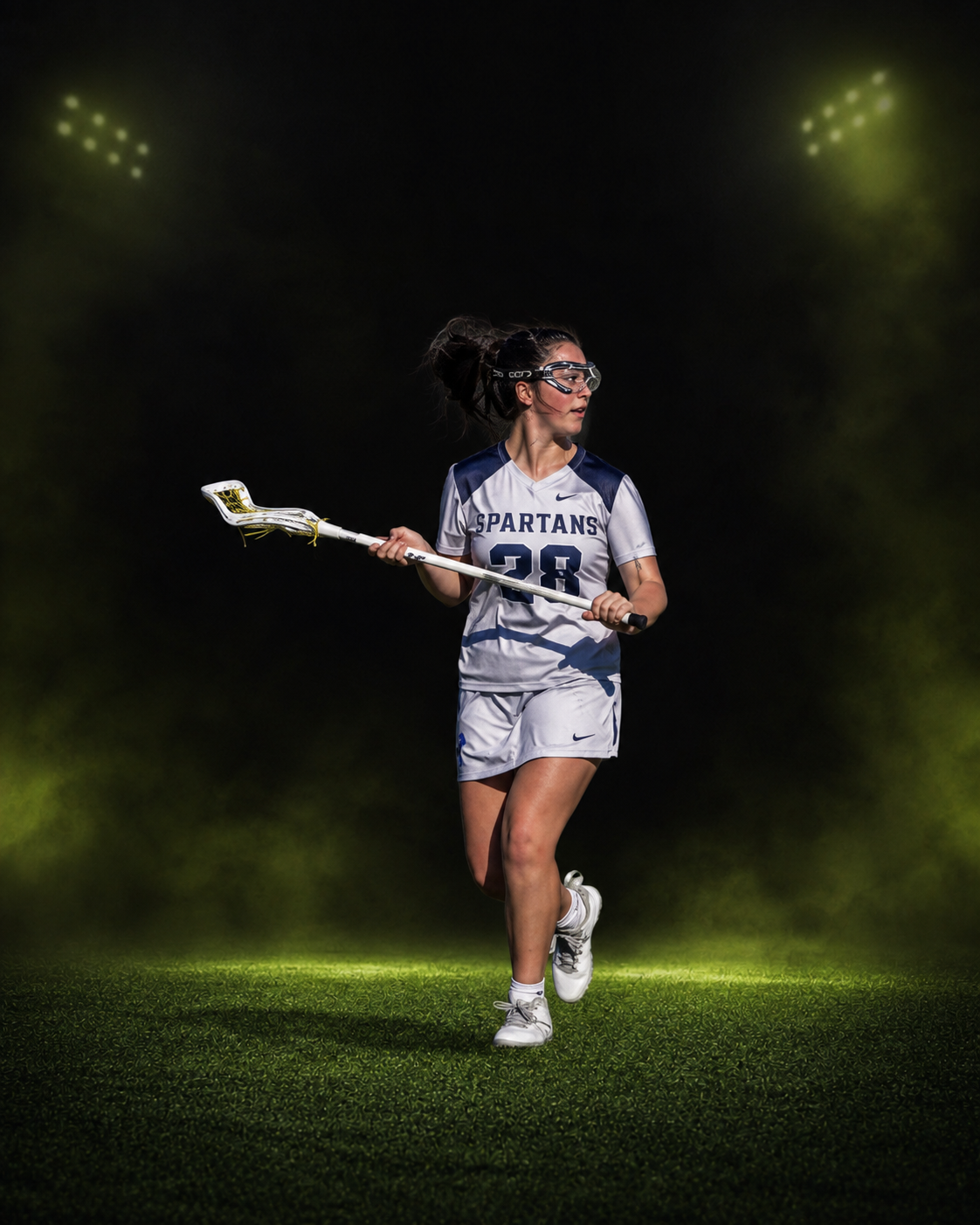 Coach Marissa Oldham on the lacrosse field
